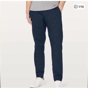 Lululemon Commission Pants Men 34x27 Slim Blue Warpstreme Chino Golf Work Travel